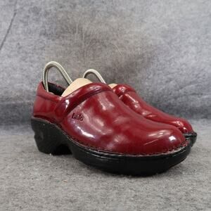 Comfort Clog Shoes Womens 6 Bolo Slip On Red Patent Casual Work Comfort Walking
